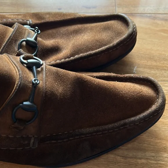 Brown Suede Gucci Loafers - 11 - Picture 2 of 4